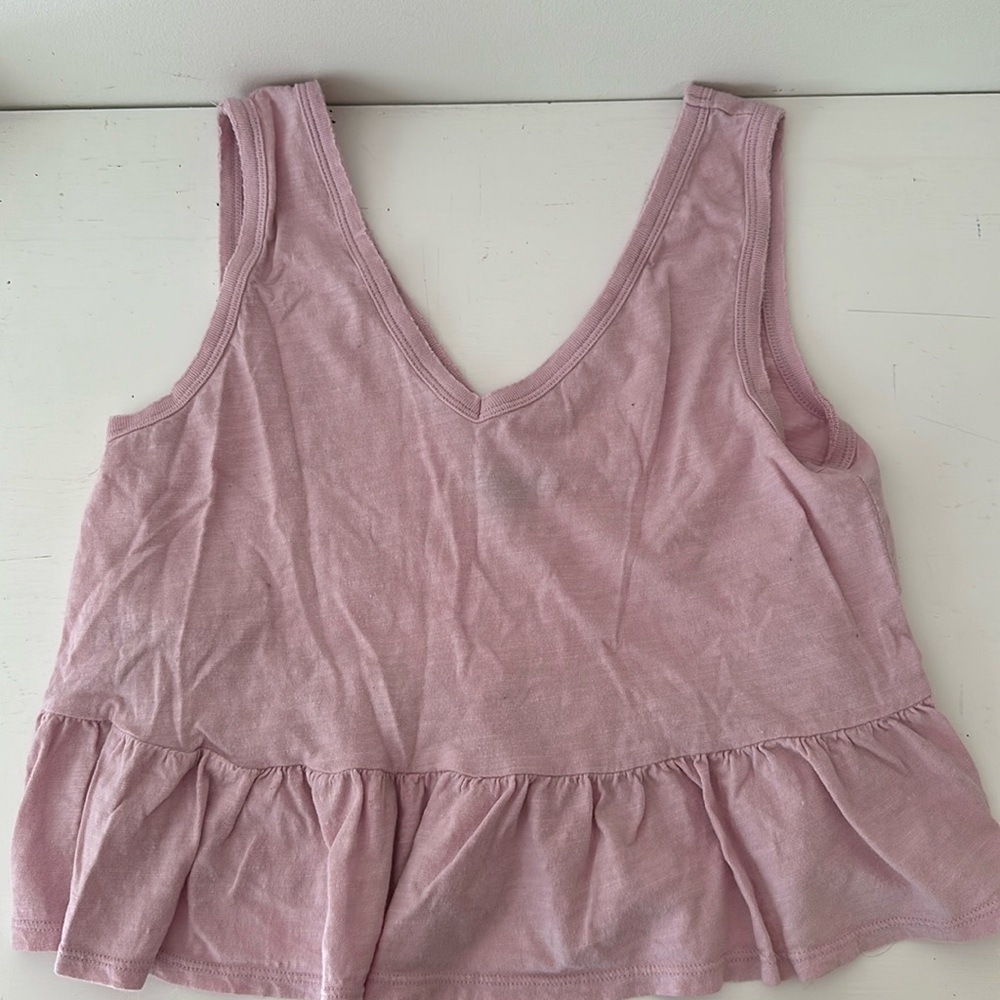 purple flowy tank top